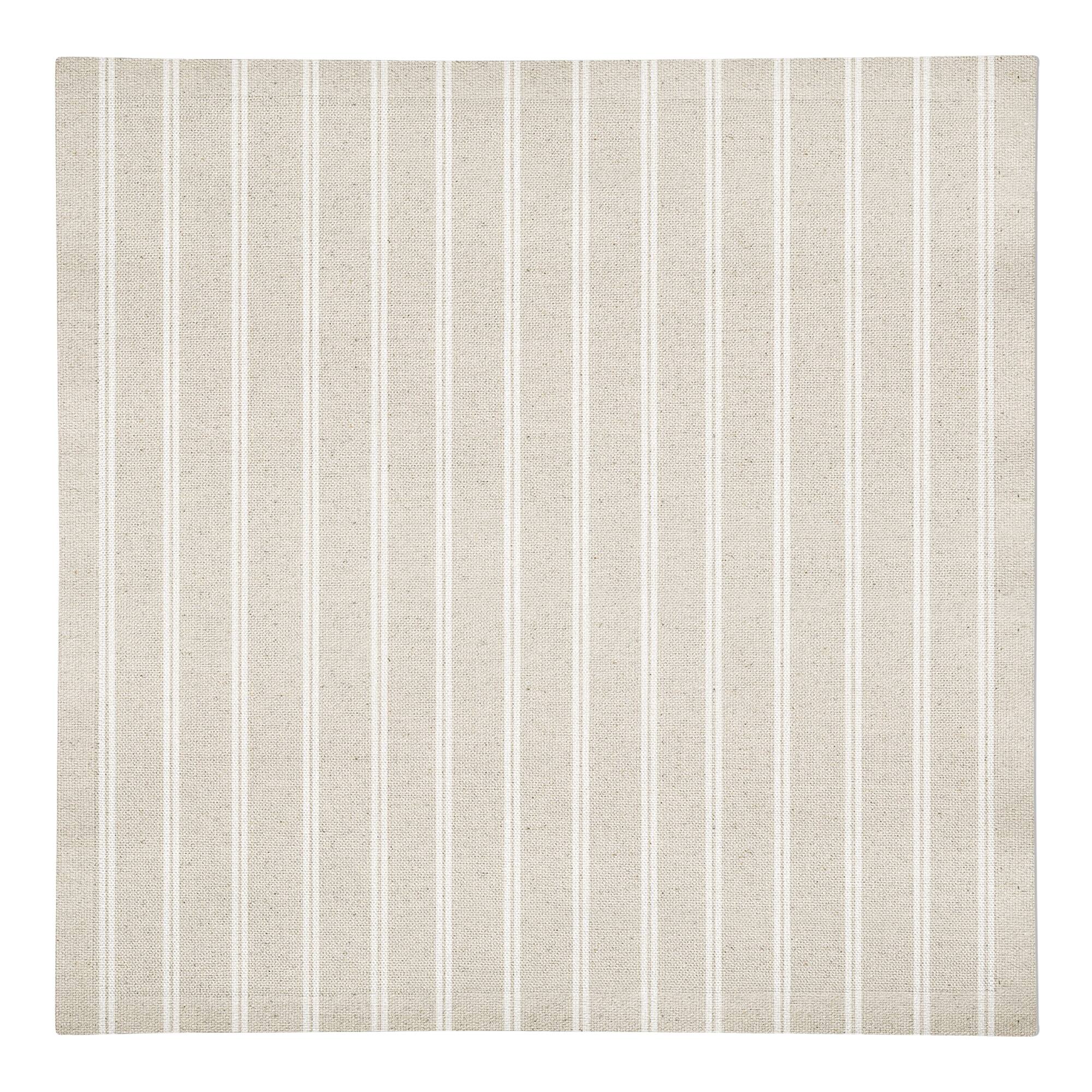 Cream & White Ticking Stripe Cotton Twill Dinner Napkin